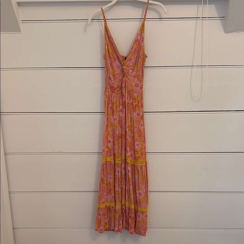Floral Pink and Yellow Maxi Dress